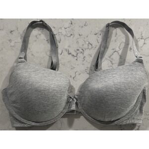 Victoria's Secret 36DD Lined Demi Bra Gray Cotton Underwire Logo Strap